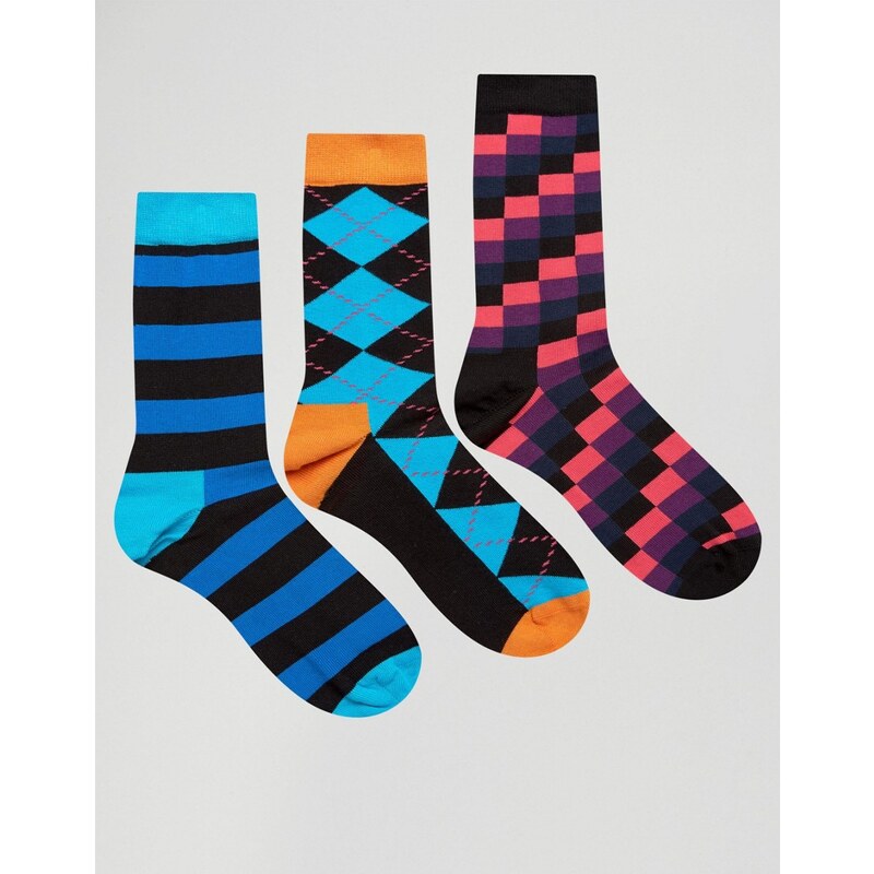 HS von Happy Socks, 3 Set - Mehrfarbig