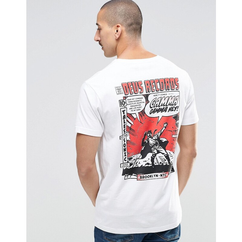 Deus Ex Machina - T-Shirt mit Cartoon-Print hinten - Weiß