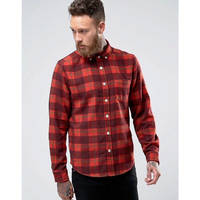 ASOS Overshirt With Check In Red - Rot