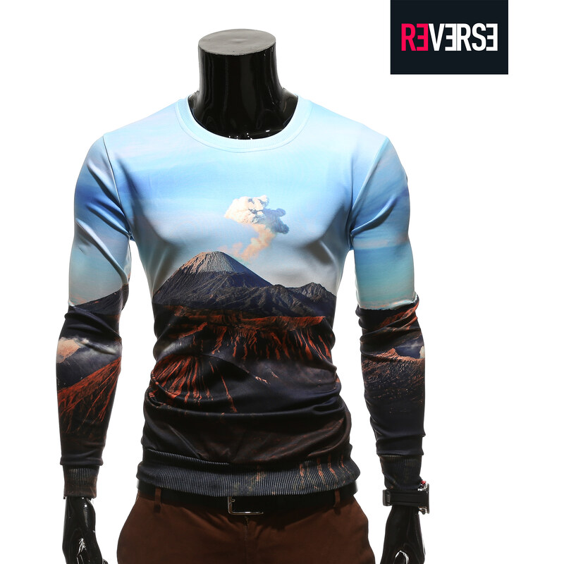 Re-Verse Sweatshirt mit 3D-Alloverprint Berge - L