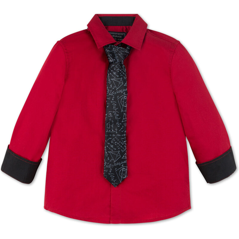 C&A Langärmeliges Hemd mit Krawatte in Rot