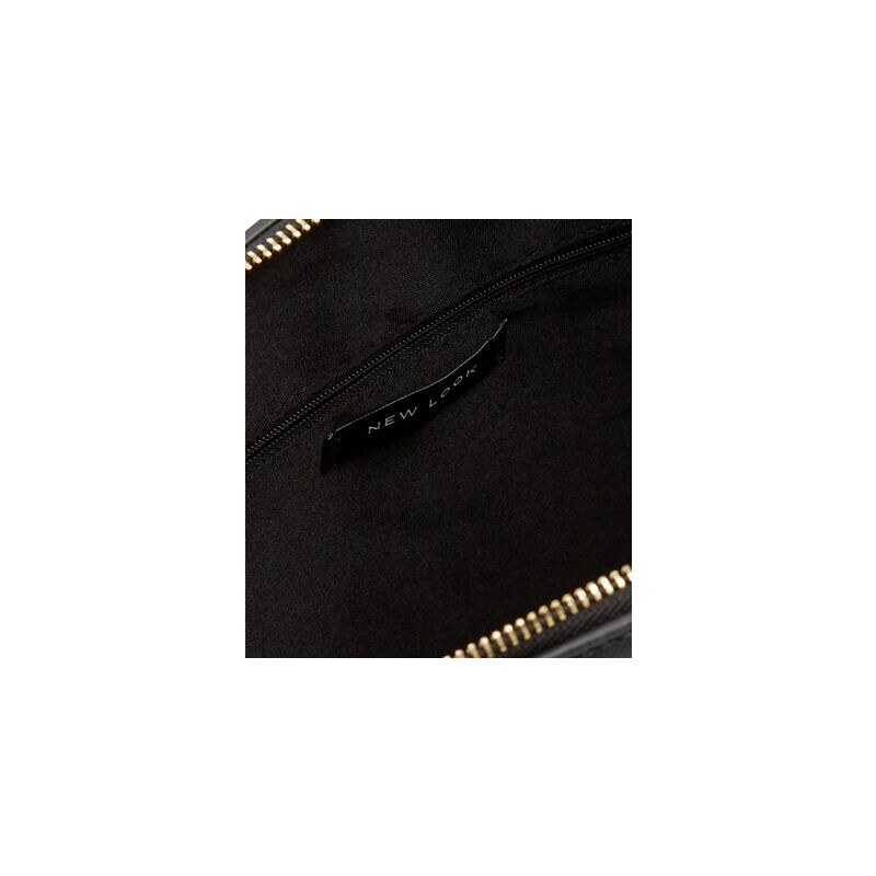 New Look Schwarze Handtasche mit Schlangenmustereinsätzen
