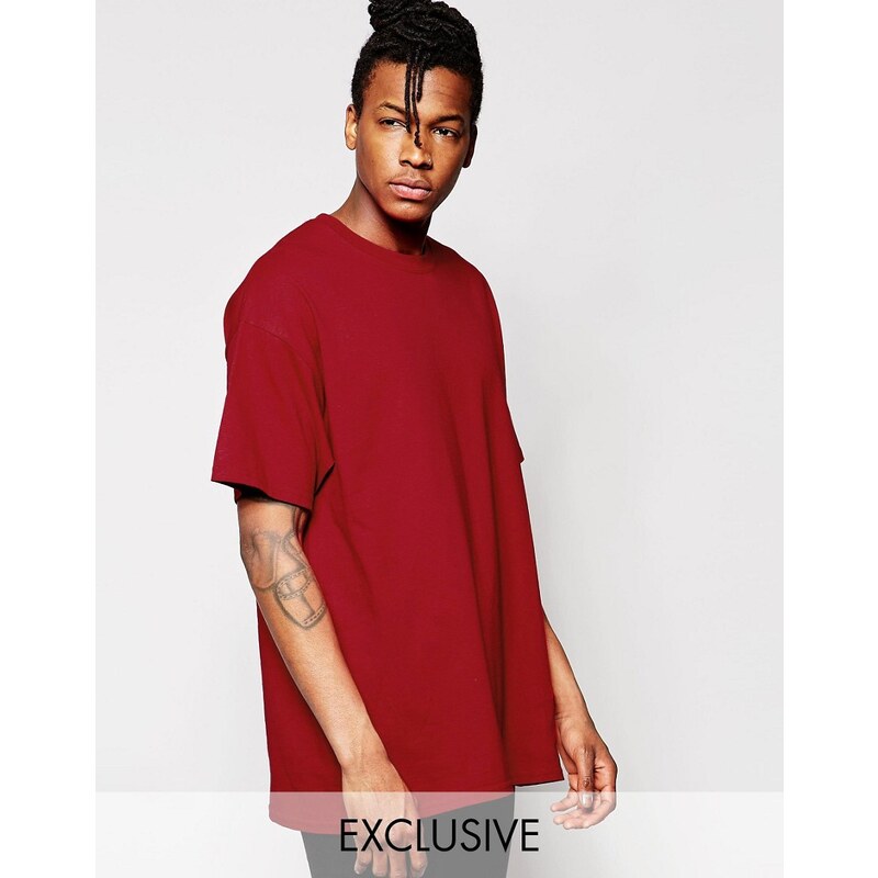 Reclaimed Vintage - Überfärbtes Oversize-T-Shirt - Rot