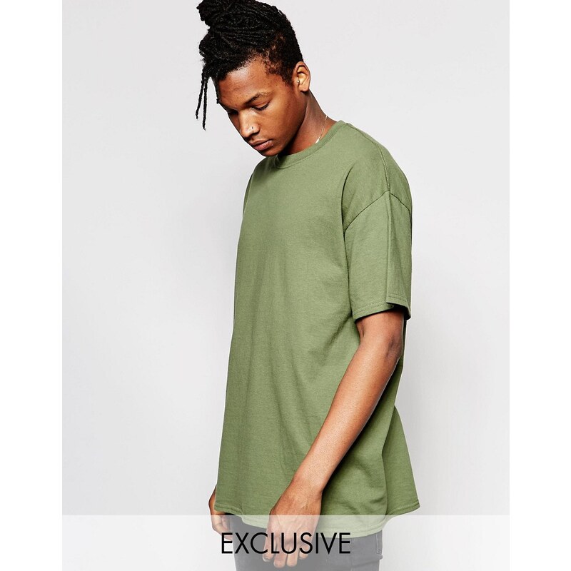 Reclaimed Vintage - Überfärbtes Oversize-T-Shirt - Grün