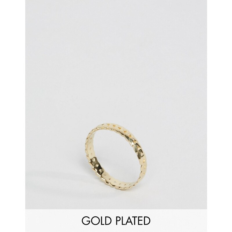 ASOS - Vergoldeter Ring aus Sterlingsilber mit Weinblatt-Verzierung - Gold