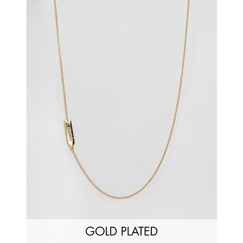 Gorjana - Aquarius - Asymmetrische Halskette mit Tierkreiszeichen - Gold