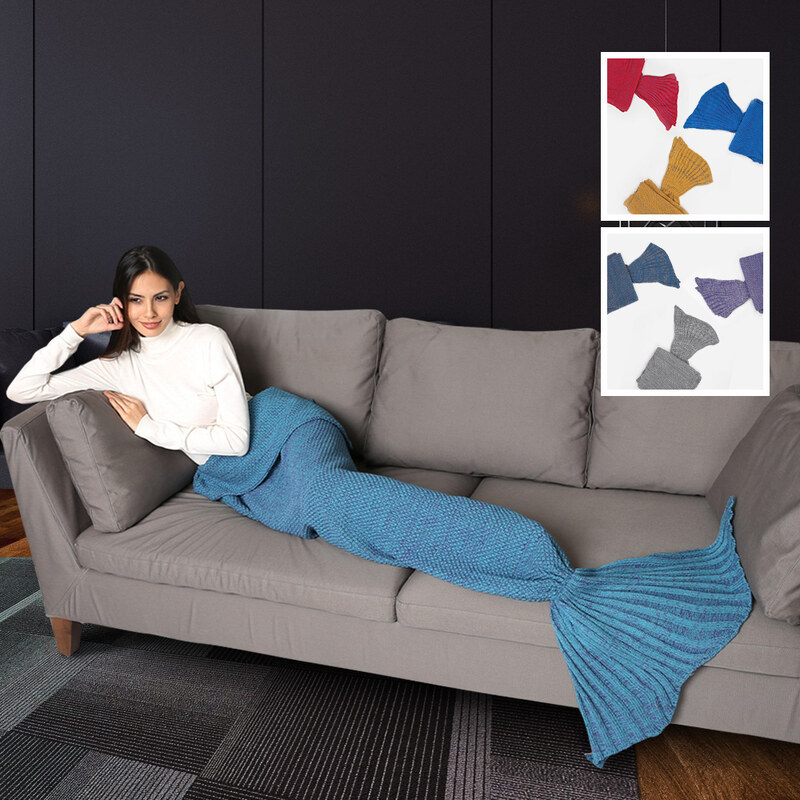Lesara Decke im Meerjungfrauen-Design - Dunkelblau