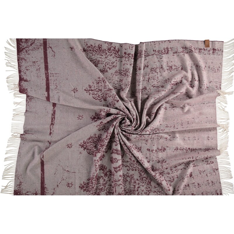FRAAS Decke aus Schurwolle mit ornamentalem Muster in rot
