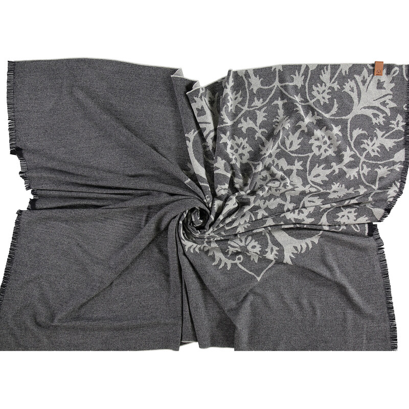 FRAAS Decke aus Kaschmir mit ornamentalem Muster in schwarz