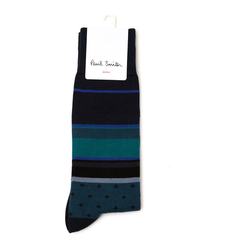 PS By Paul Smith Blaue Socken Stripes and Dots