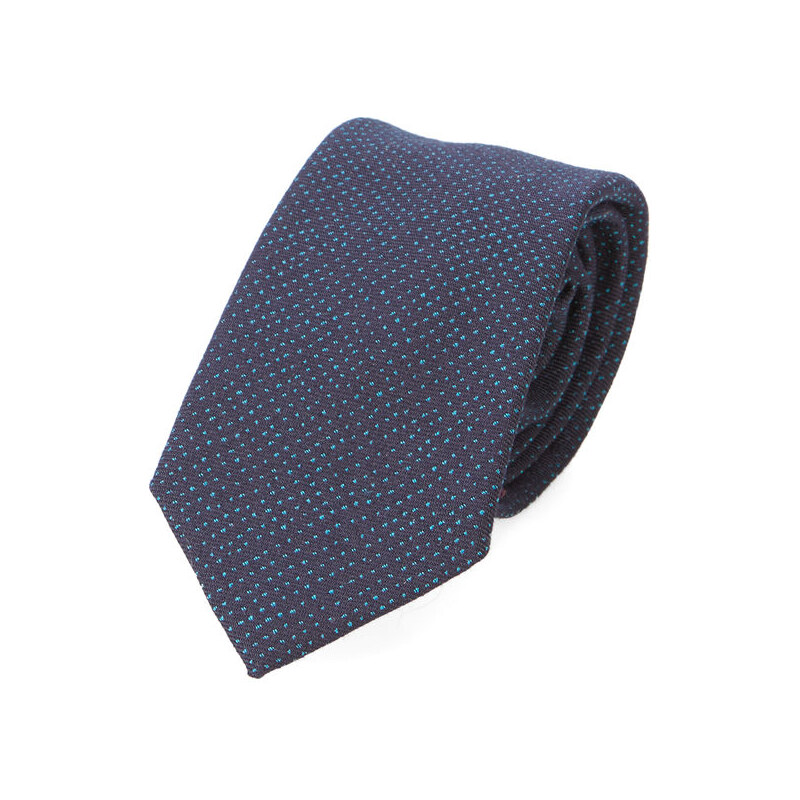 PS By Paul Smith Blaue Krawatte mit Mini-Punktmuster