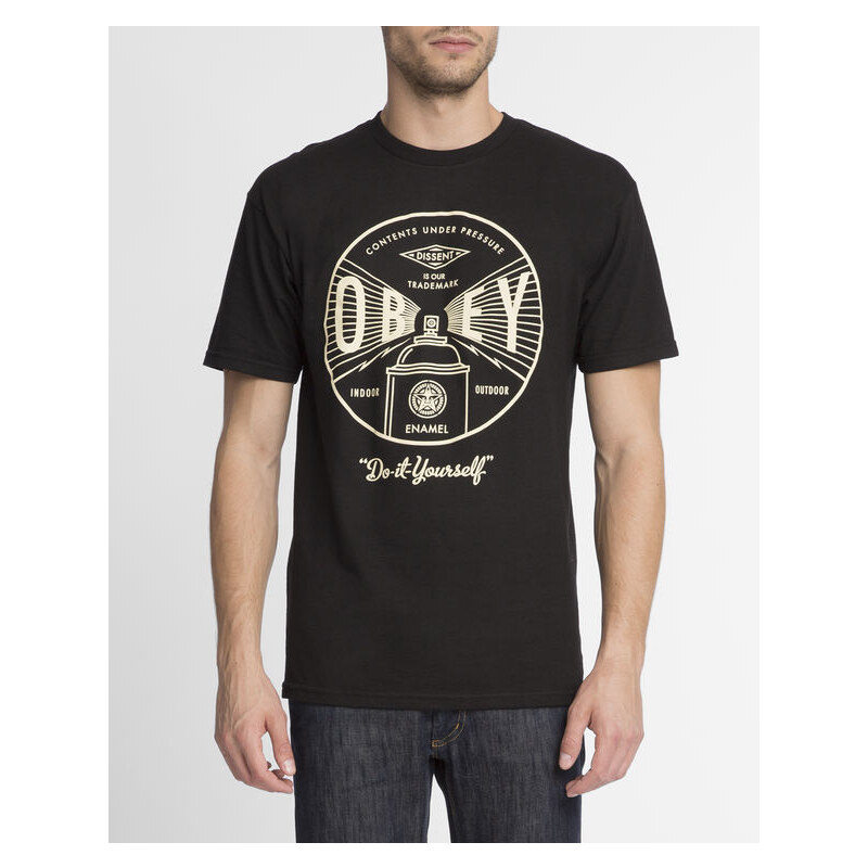 Schwarzes T-Shirt mit Aufdruck Obey Under Pressure