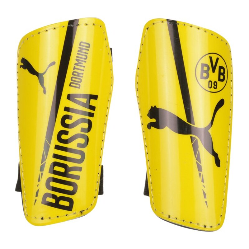 Puma BVB Schienbeinschoner blackcyber/yellowgold metallic
