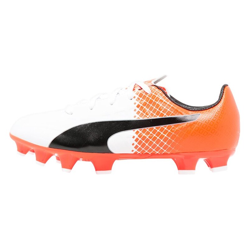 Puma EVOSPEED 4.5 FG Fußballschuh Nocken white/black/shocking orange