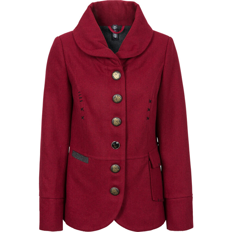 RAINBOW Jacke mit schönem Reverskragen langarm in rot für Damen von bonprix