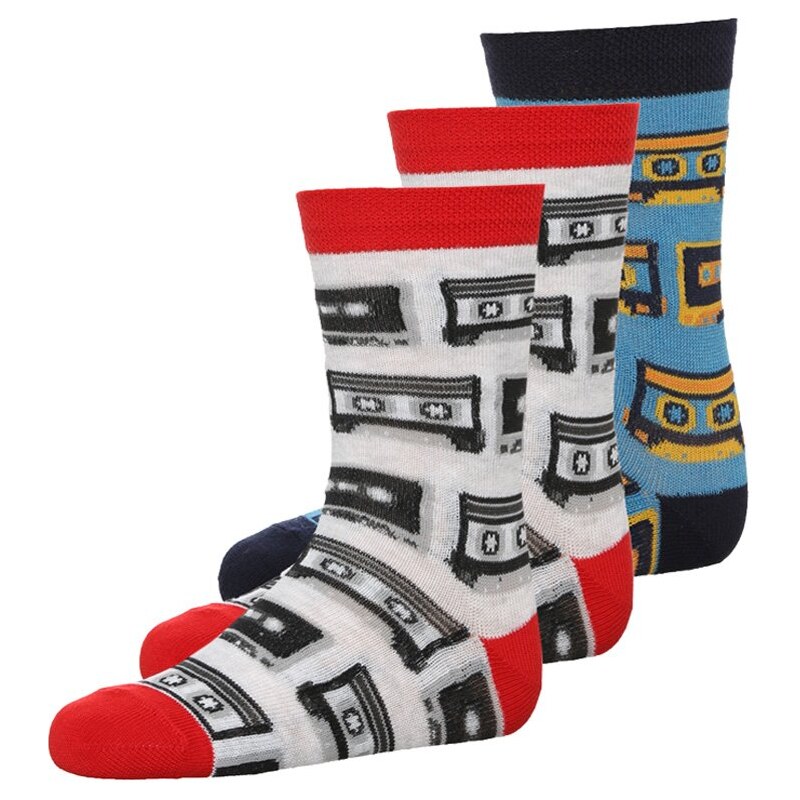 Ewers 3 PACK Socken grau/rot/navy/gelb