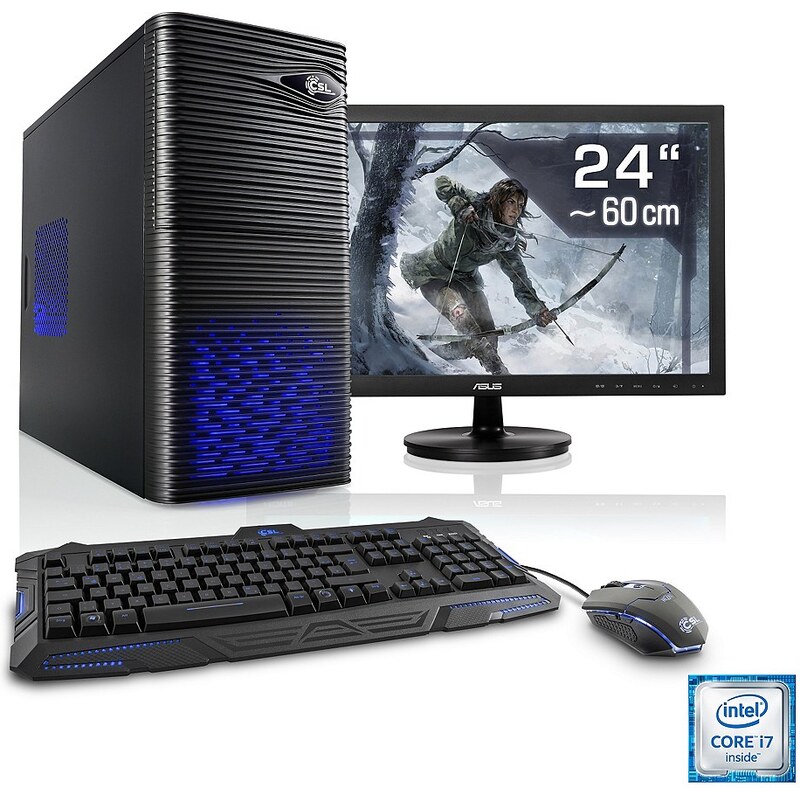 CSL Gaming PC Set i7-6700 GeForce GTX 1060 16 GB RAM 24" TFT »Speed T7876 Windows 10 Home«