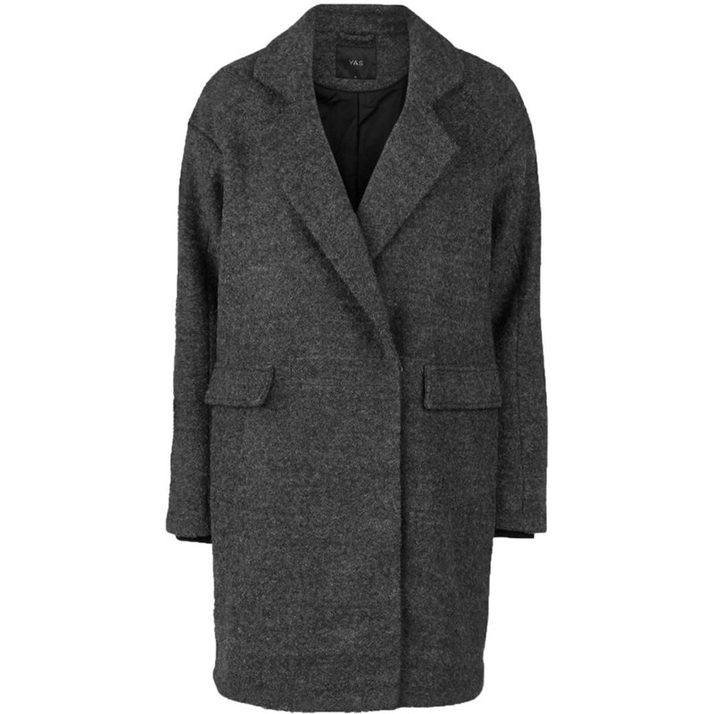 YAS Wollmantel / klassischer Mantel medium grey melange