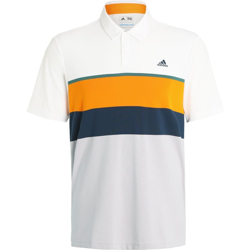 adidas Golf Poloshirt white/unity orange/tech forest
