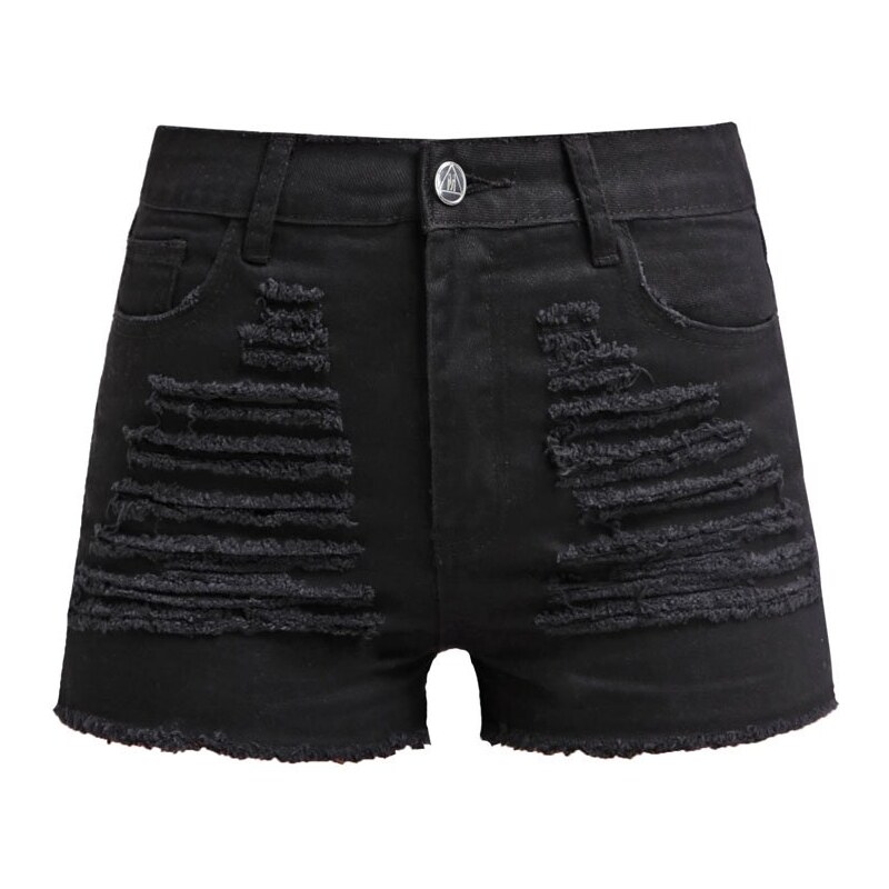 Missguided FESTIVAL Jeans Shorts washed black