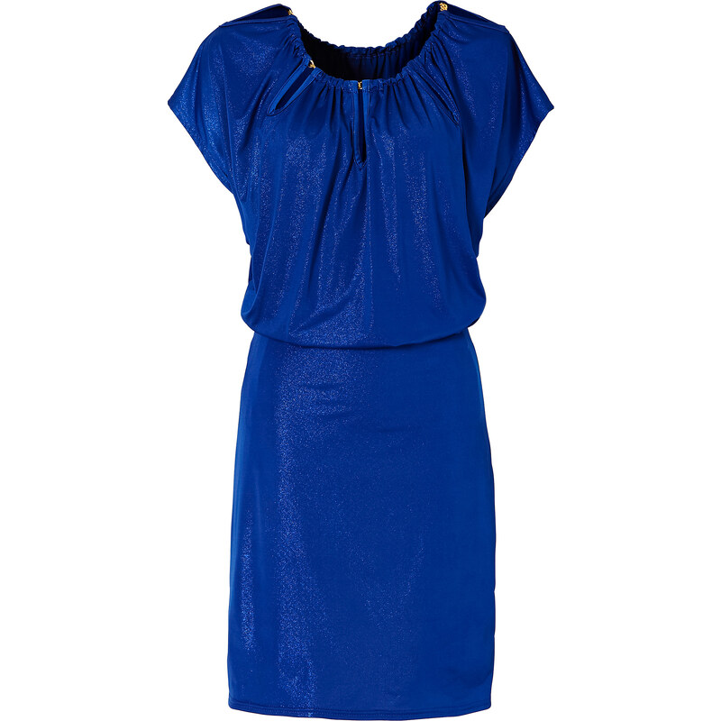 BODYFLIRT Shirtkleid/Sommerkleid kurzer Arm in blau von bonprix