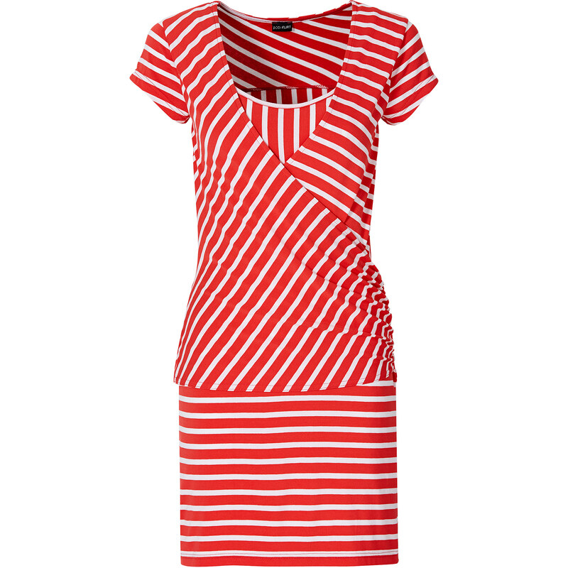 BODYFLIRT Kleid in Wickeloptik/Sommerkleid kurzer Arm in rot von bonprix