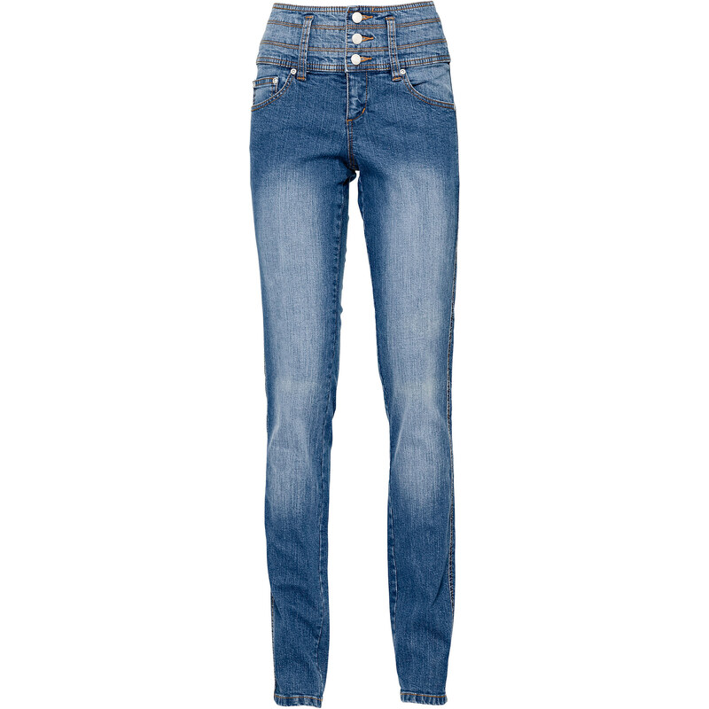 John Baner JEANSWEAR Stretch-Jeans Bauch-Beine-Po SKINNY, Kurz in blau für Damen von bonprix