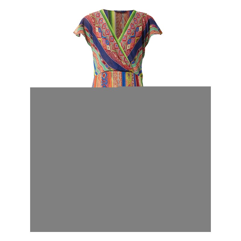 Polo Ralph Lauren Kleid aus Seide mit V-Ausschnitt in Wickeloptik