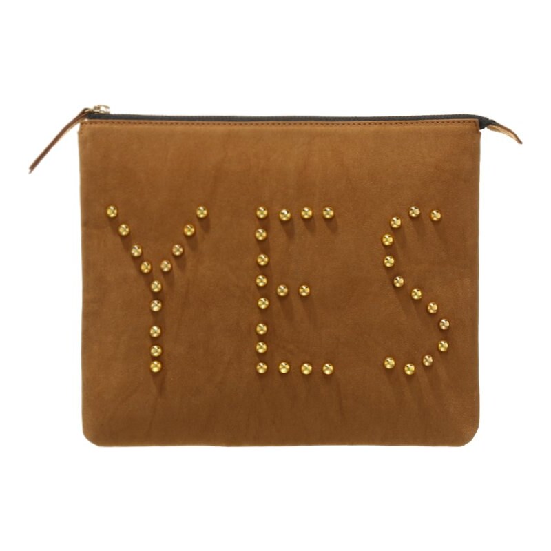 House of Cases YES Clutch cognac