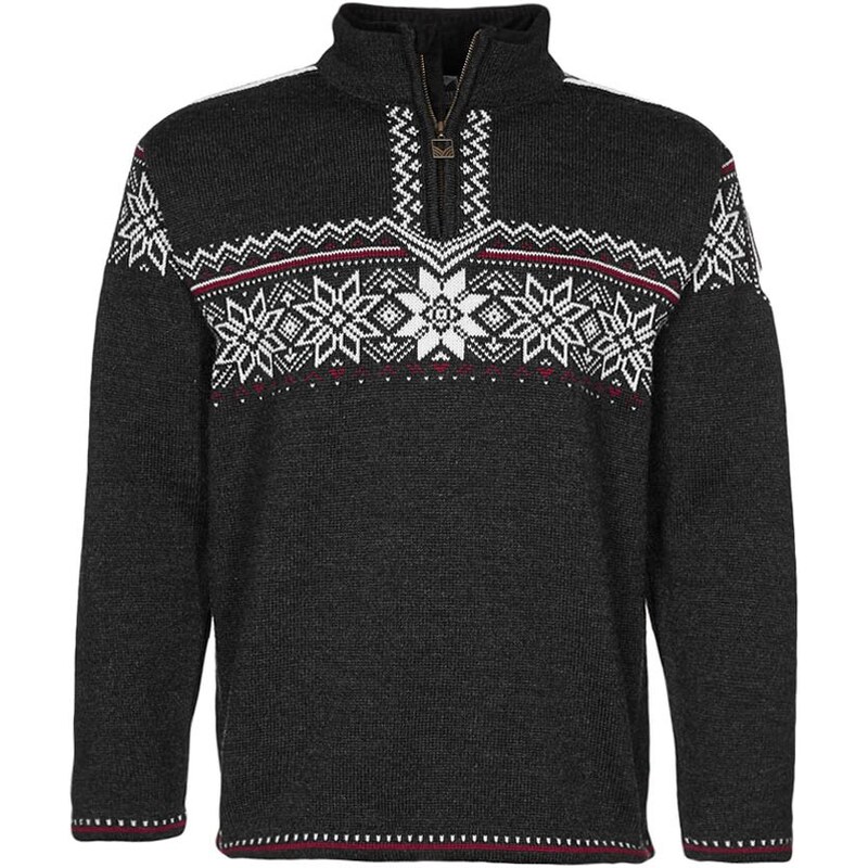 Dale of Norway HOLMENKOLLEN Strickpullover dark chracoal/off white/red roses