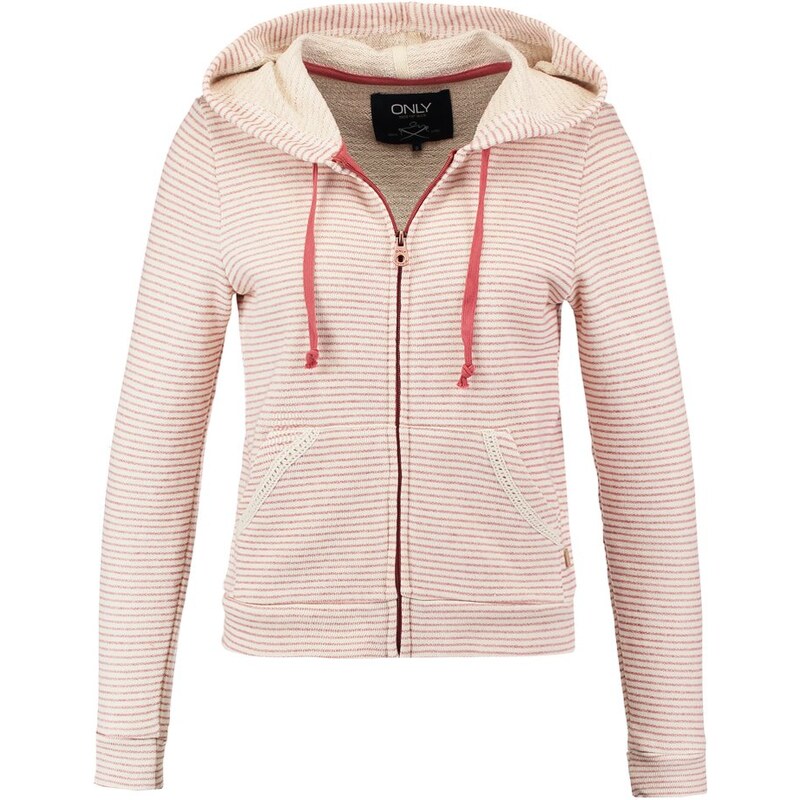 ONLY ONLSADIE Sweatjacke whisper white/ketchup