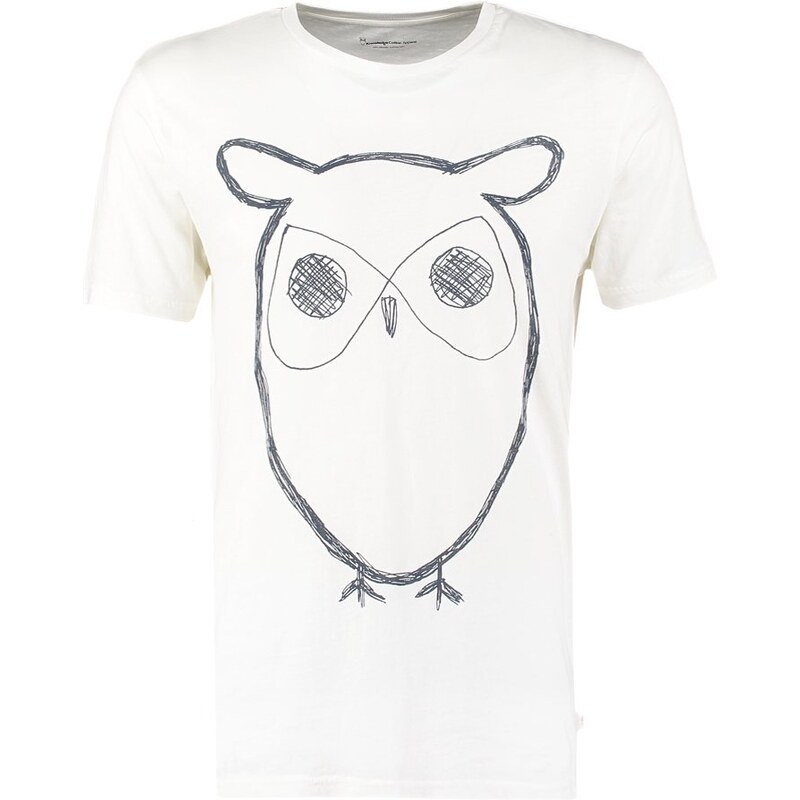 Knowledge Cotton Apparel OWL TShirt print weiß