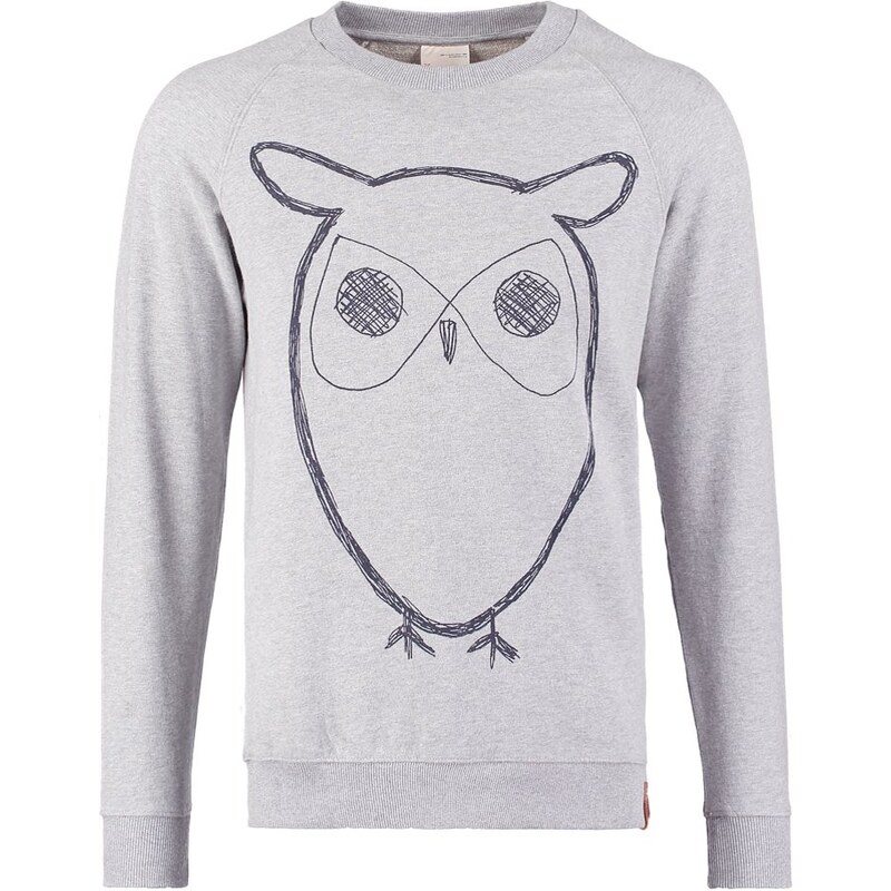 Knowledge Cotton Apparel BIG OWL Sweatshirt grey melange