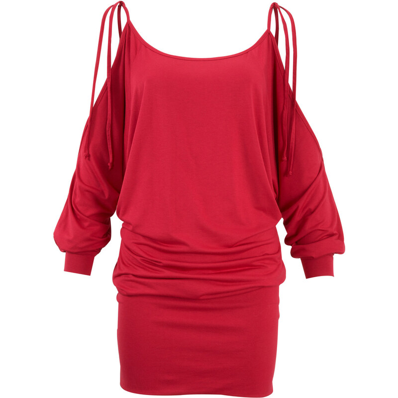 BODYFLIRT boutique Kleid 3/4 Arm figurumspielend in rot von bonprix