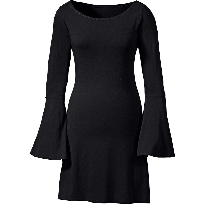 BODYFLIRT Longshirt langarm figurbetont in schwarz (Rundhals) für Damen von bonprix