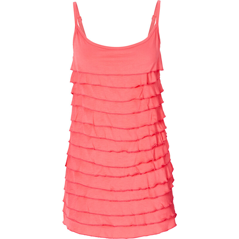 RAINBOW Volant-Shirttop ohne Ärmel in pink für Damen von bonprix
