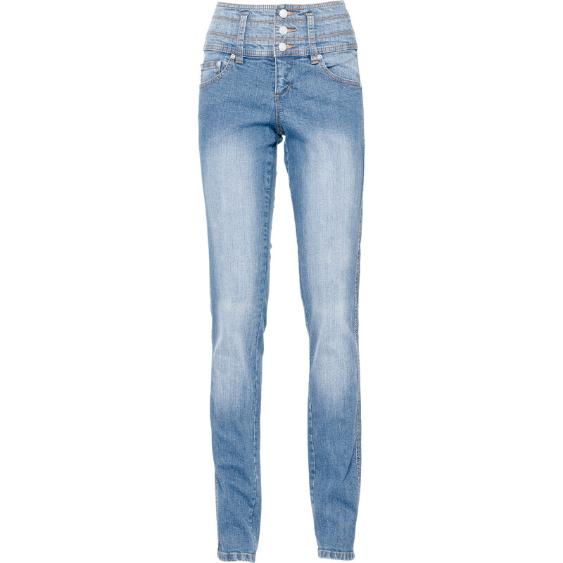 John Baner JEANSWEAR Stretch-Jeans Bauch-Beine-Po SKINNY, Kurz in blau für Damen von bonprix