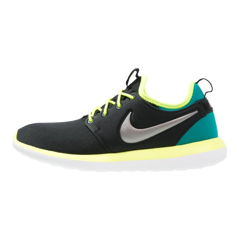 Nike Sportswear ROSHE TWO Sneaker low black/metallic pewter/volt/teal