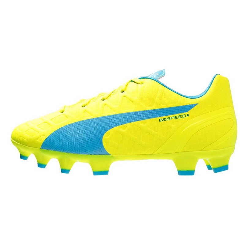 Puma EVOSPEED 4.4 FG Fußballschuh Nocken safety yellow/atomic blue/white
