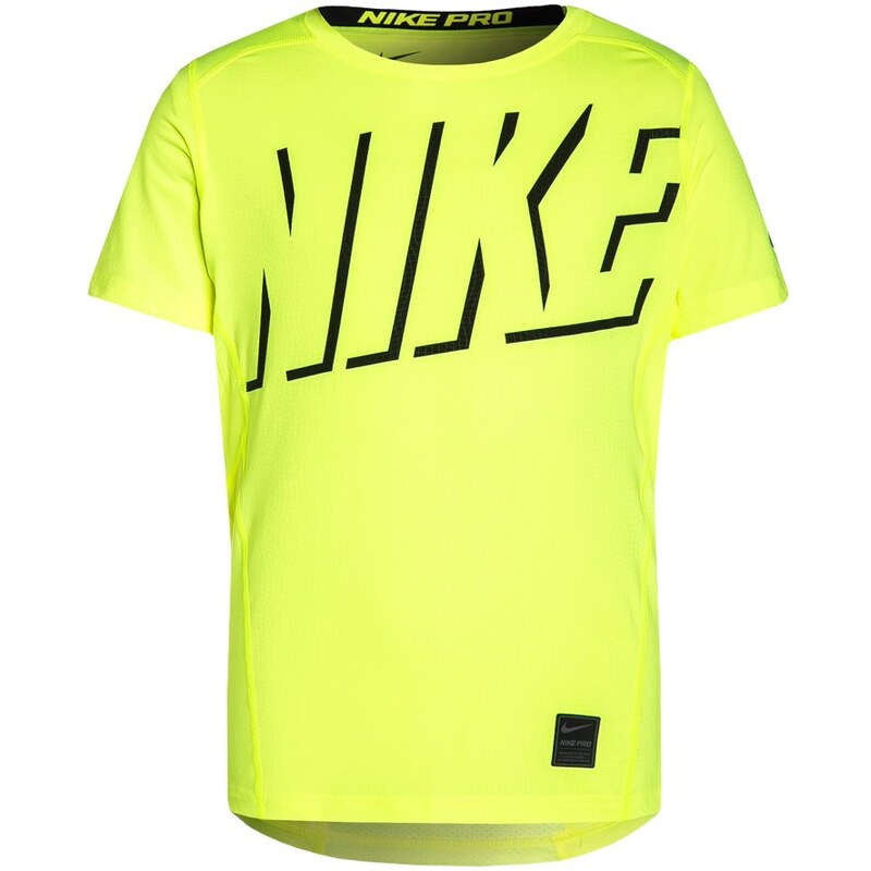 Nike Performance PRO HYPERCOOL Funktionsshirt jaune fluo/noir