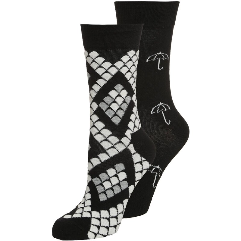 Happy Socks UMBRELLA 2 PACK Socken black/white