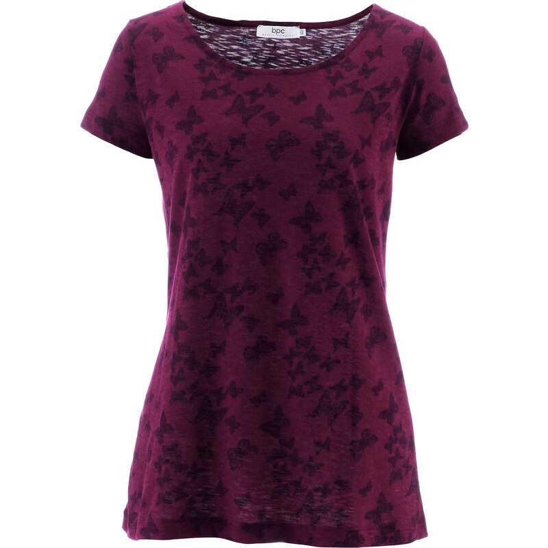 bpc bonprix collection Flammgarn-Shirt, Halbarm in lila für Damen von bonprix