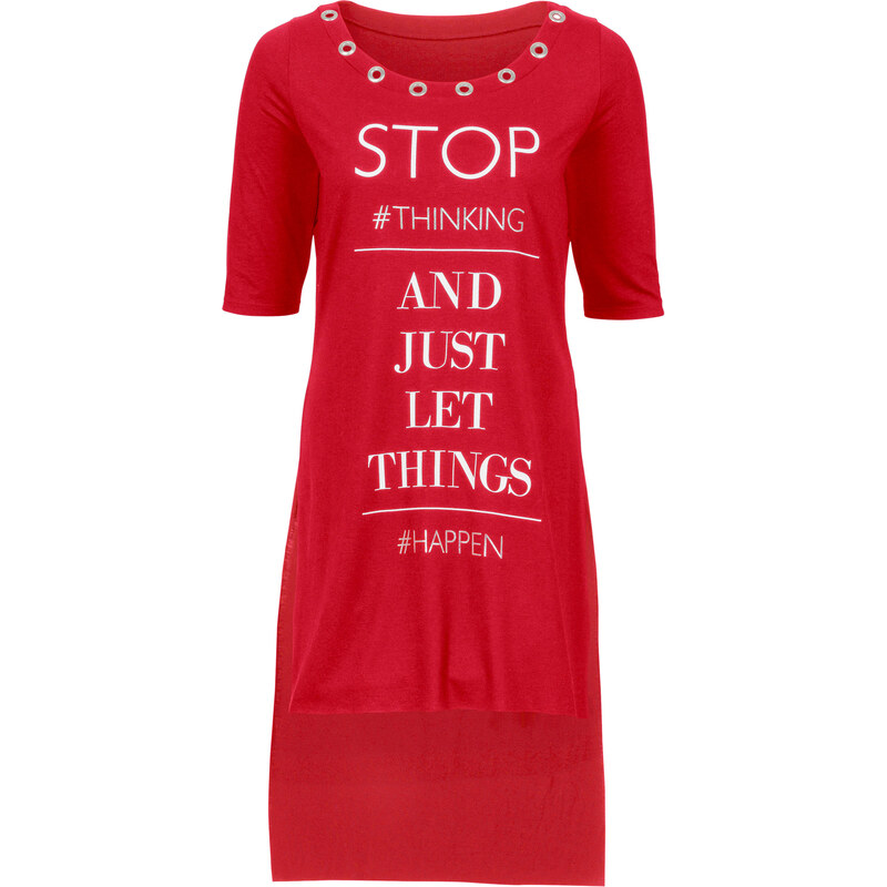 RAINBOW Shirt mit Ösen halber Arm in rot für Damen von bonprix