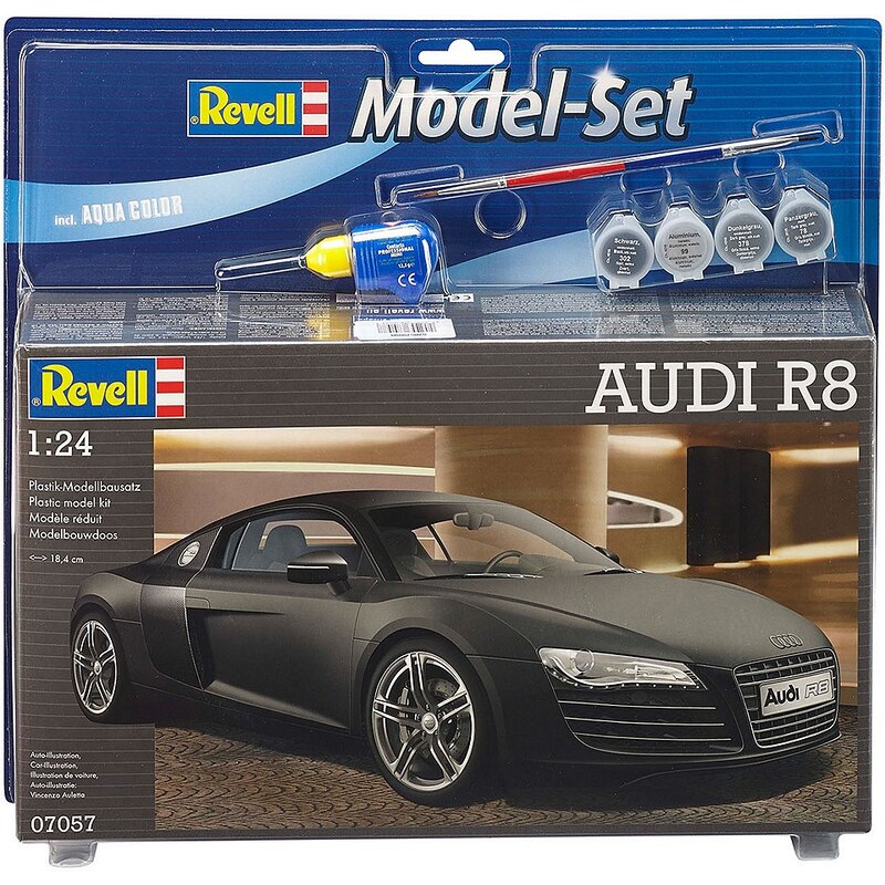 Revell Modellbausatz mit Zubehör, Maßstab 1:24, »Model Set, Audi R8«