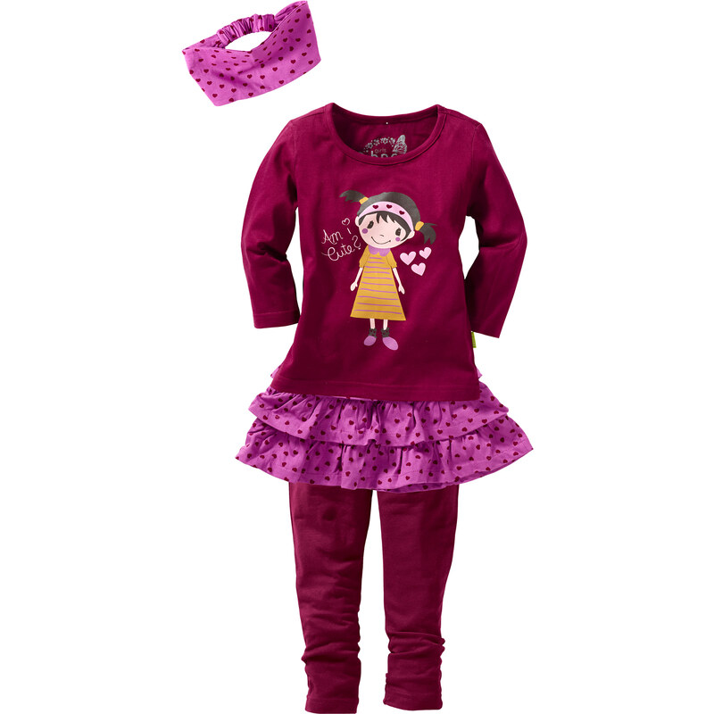 bpc bonprix collection Shirt+Rock+Leggings Set (4-tlg. Set) langarm in lila für Mädchen von bonprix