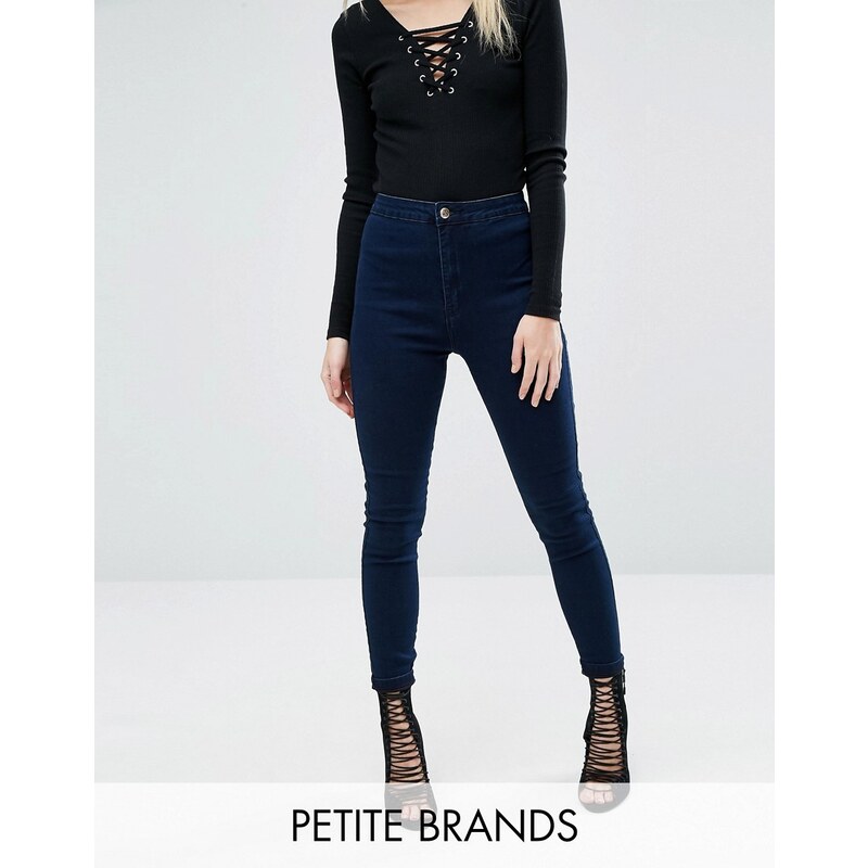 Missguided Petite - Vice - Röhrenjeans mit hoher Taille - Blau