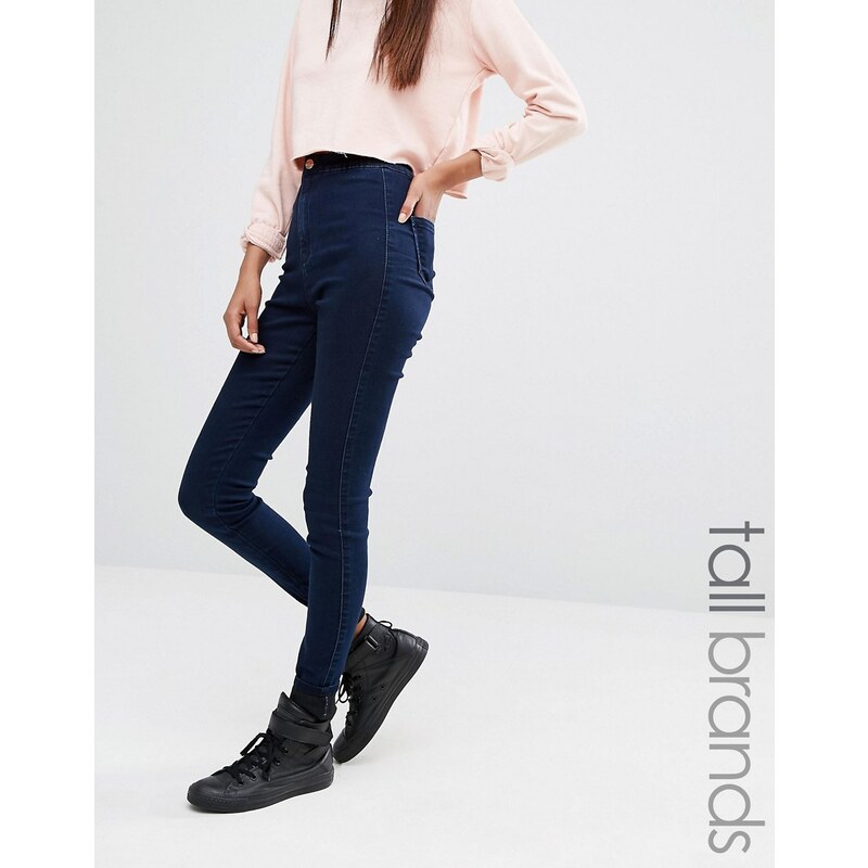 Missguided Tall - Vice - Enge Jeans mit hohem Bund - Blau