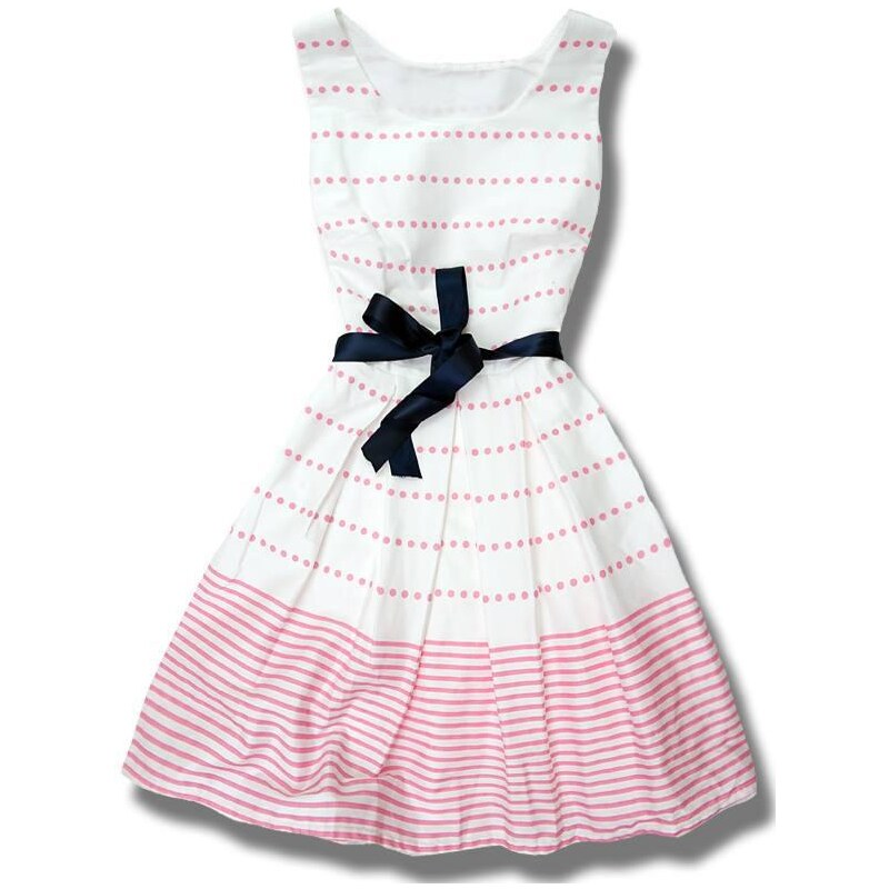 Kleid weiß - pink MG9051