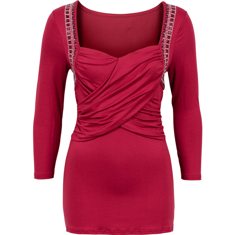 BODYFLIRT boutique Langarmshirt in rot für Damen von bonprix