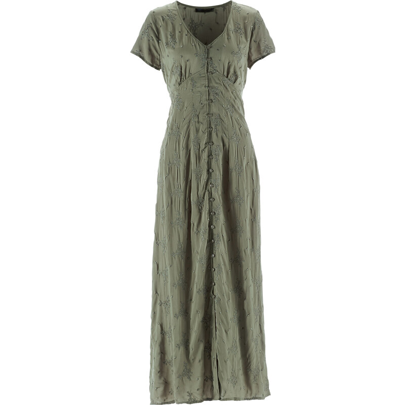 bpc selection Langes Kleid/Sommerkleid kurzer Arm in grün von bonprix